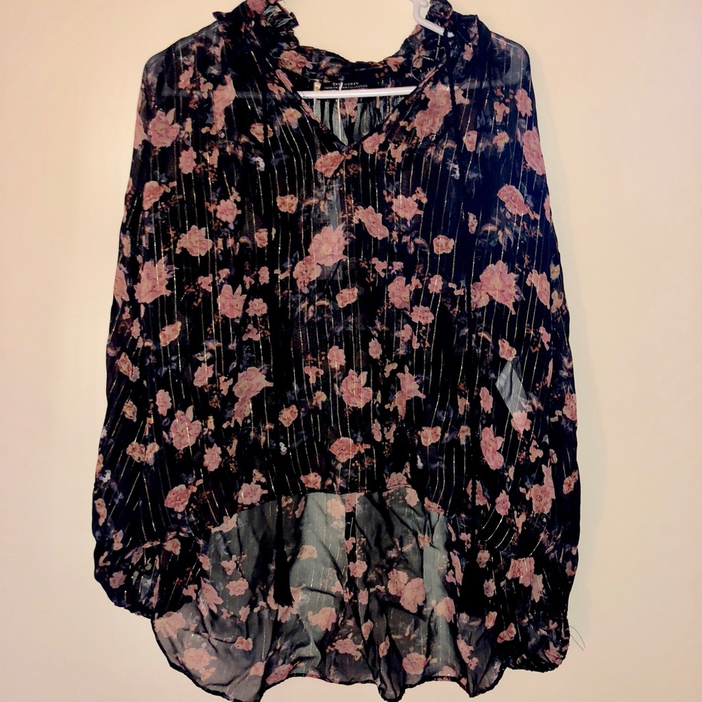 Zara collection floral print blouse